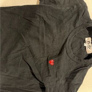 Comme des Garçons PLAY Black T-Shirt with Red Heart Patch